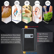 3000W Small Tankless Electric Water Heater For Kitchen Bathroom EU Plug(Gold)