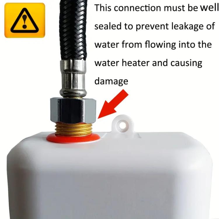 3000W Small Tankless Electric Water Heater For Kitchen Bathroom AU Plug(Gold)