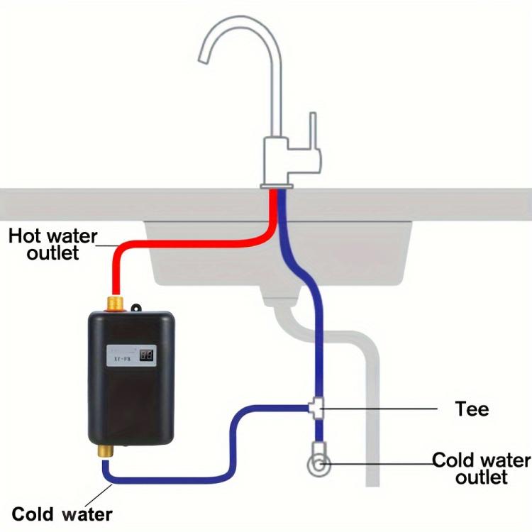 3000W Small Tankless Electric Water Heater For Kitchen Bathroom AU Plug(White)