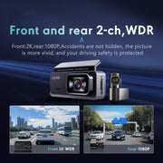 Anytek T1 PRO 3.2 Inch 2K HD Night Vision Car Recorder Hidden Car Camera Front And Rear Dual Recording