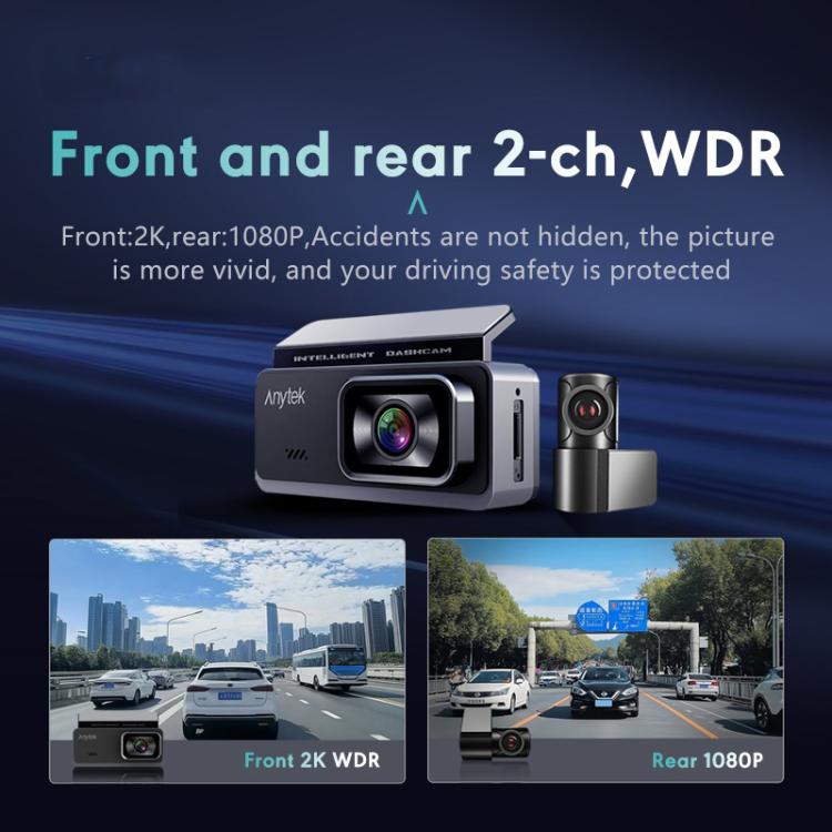 Anytek T1 PRO 3.2 Inch 2K HD Night Vision Car Recorder Hidden Car Camera Front And Rear Dual Recording