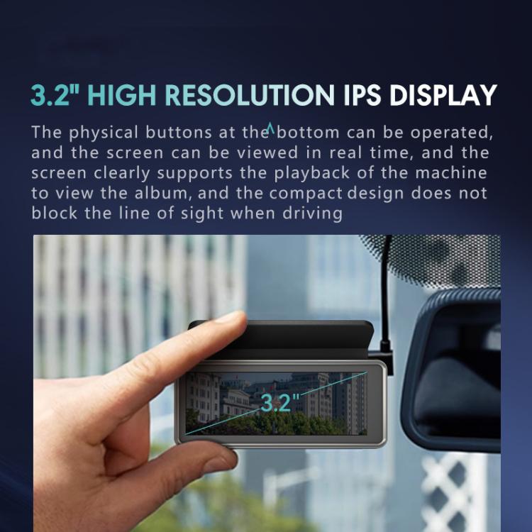 Anytek T1 PRO 3.2 Inch 2K HD Night Vision Car Recorder Hidden Car Camera Front And Rear Dual Recording