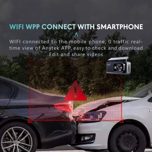 Anytek T1 PRO 3.2 Inch 2K HD Night Vision Car Recorder Hidden Car Camera Front And Rear Dual Recording