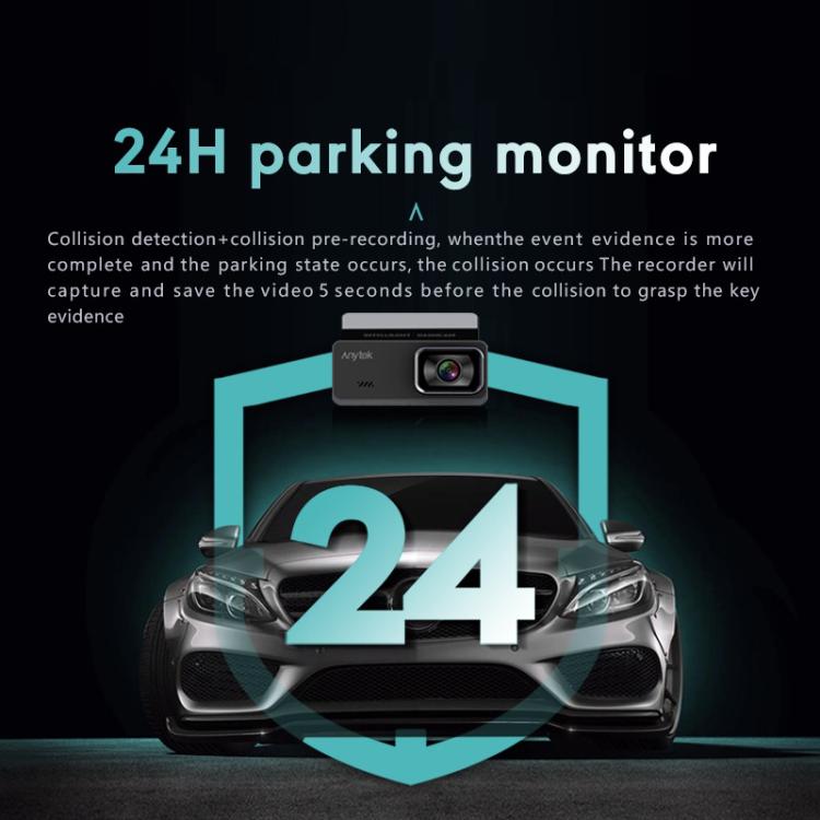 Anytek T1 PRO 3.2 Inch 2K HD Night Vision Car Recorder Hidden Car Camera Front And Rear Dual Recording