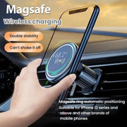15W Car Magnetic Wireless Charging Phone Holder Alloy Base, Spec: Adhesive Black