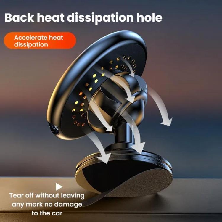 15W Car Magnetic Wireless Charging Phone Holder Alloy Base, Spec: Adhesive Black