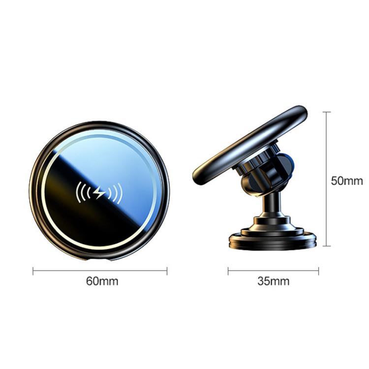 15W Car Magnetic Wireless Charging Phone Holder Alloy Base, Spec: Adhesive Black