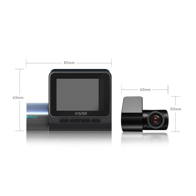Anytek T3 PRO 2 inch 2K HD Night Vision Car Recorder Hidden Car Camera Front & Rear Dual Recording(Black)