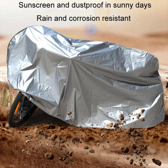 230 x 130cm Motorcycle And Bicycle Sun Dust And Rain Protection Cover(Silver Gray)