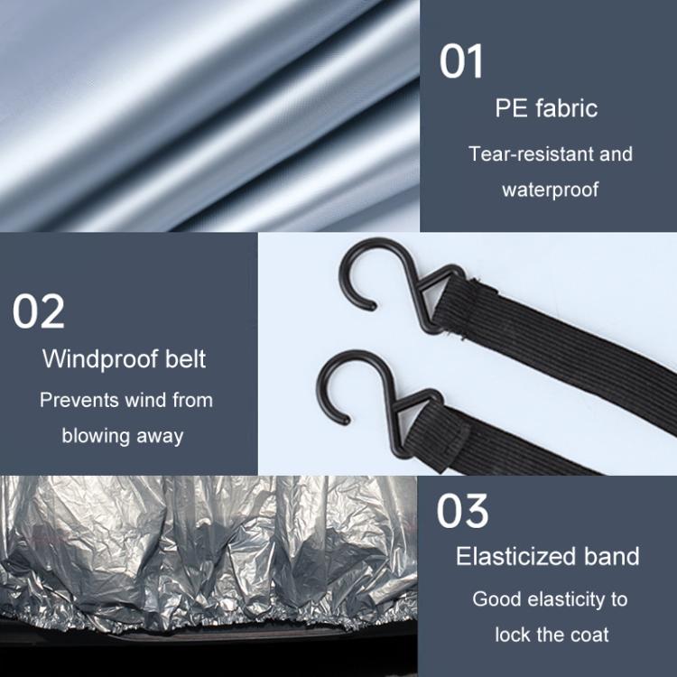 Car PE Film Water-resistant And Dustproof Four Seasons Universal Coat Cover, Size: XL(Silver Gray)