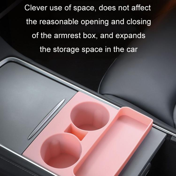 For Tesla 21-23 Model 3/Y Central Control Integrated Silicone Storage Cup Holder(Gray)