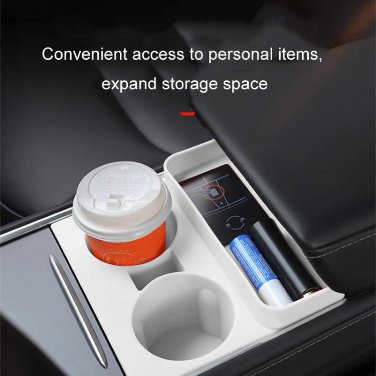 For Tesla 21-23 Model 3/Y Central Control Integrated Silicone Storage Cup Holder(Gray)
