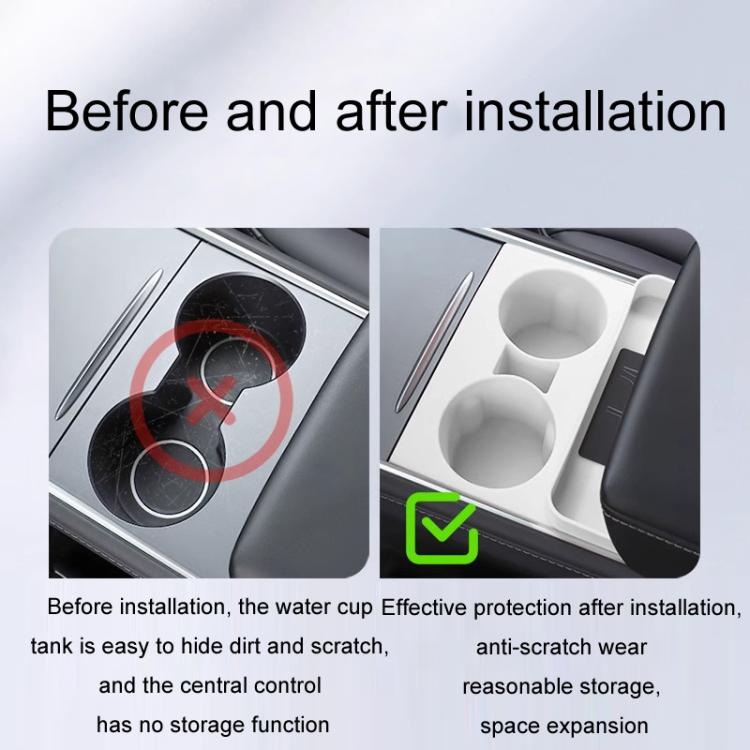 For Tesla 21-23 Model 3/Y Central Control Integrated Silicone Storage Cup Holder(Gray)