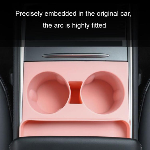 For Tesla 21-23 Model 3/Y Central Control Integrated Silicone Storage Cup Holder(Gray)