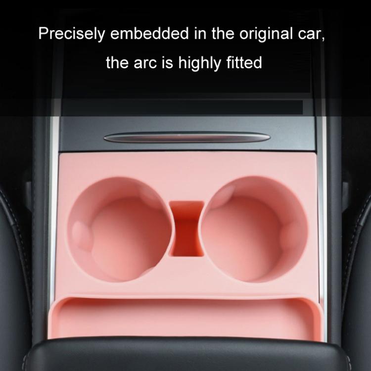 For Tesla 21-23 Model 3/Y Central Control Integrated Silicone Storage Cup Holder(Gray)