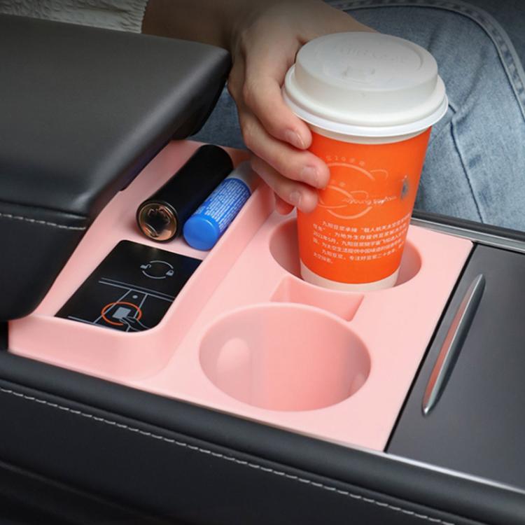 For Tesla 21-23 Model 3/Y Central Control Integrated Silicone Storage Cup Holder(Gray)