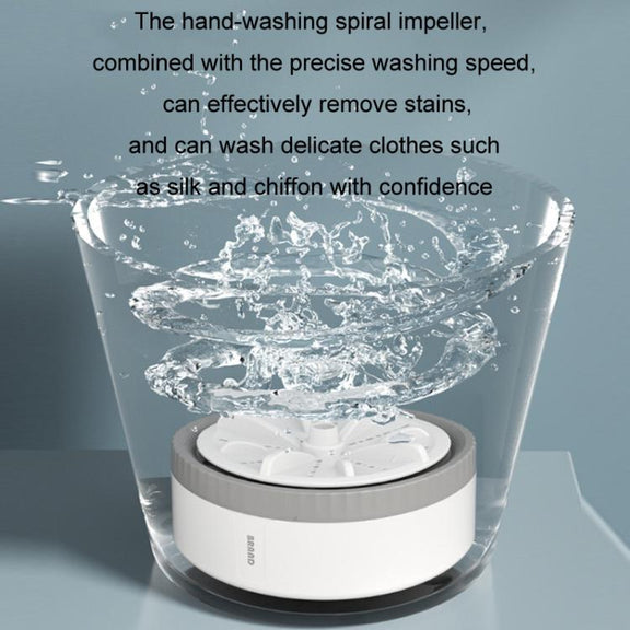 Mini Portable Underwear Socks Turbine Washing Machine, Color: Gray Three-speed Timing