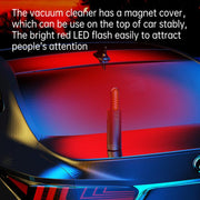 V8 Car Mini Portable Powerful Suction LED Flashing Warning Light Outdoor Lighting Vacuum Cleaner