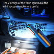 V8 Car Mini Portable Powerful Suction LED Flashing Warning Light Outdoor Lighting Vacuum Cleaner
