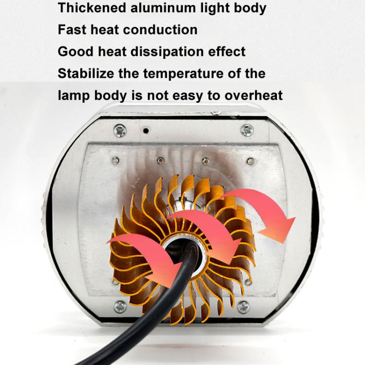 Motorcycle Electric Vehicle General Modification LED Headlight 4 Beads Double Lens Lamps, Style: Green Aperture+Blue Devil Eye