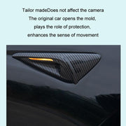 For Tesla 2024 Model 3 Fenders Side Labels Camera Cover Stickers, Color: Piano Paint Bright Black