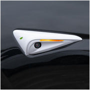 For Tesla 2024 Model 3 Fenders Side Labels Camera Cover Stickers, Color: Piano Paint Bright Black
