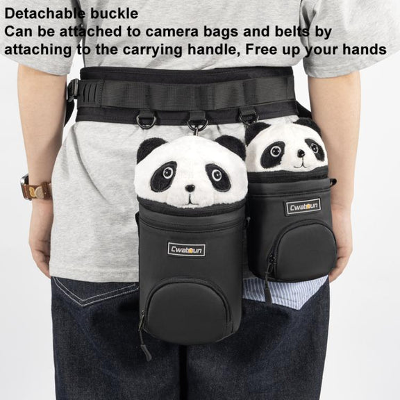 Cwatcun D162 Small Camera Lens Cylinder Cartoon Panda Camera Lens Protective Cover