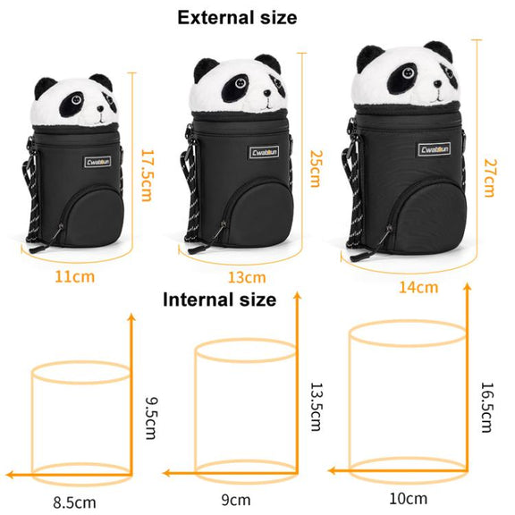 Cwatcun D162 Small Camera Lens Cylinder Cartoon Panda Camera Lens Protective Cover
