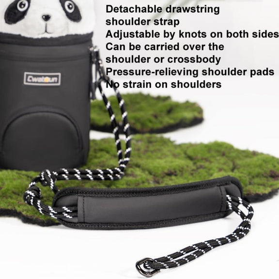 Cwatcun D162 Small Camera Lens Cylinder Cartoon Panda Camera Lens Protective Cover