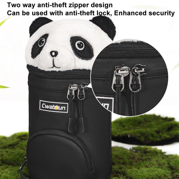 Cwatcun D162 Small Camera Lens Cylinder Cartoon Panda Camera Lens Protective Cover