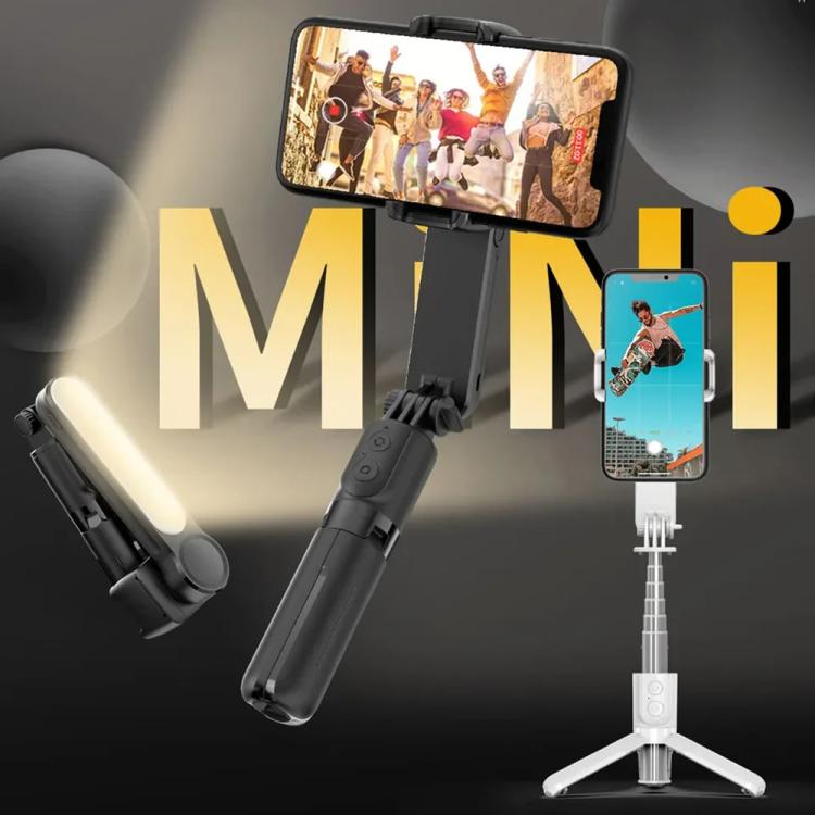 L09 Mini Handheld Folding Anti-shake Stabilizer Bluetooth Beauty Fill Light Selfie Stick(White)
