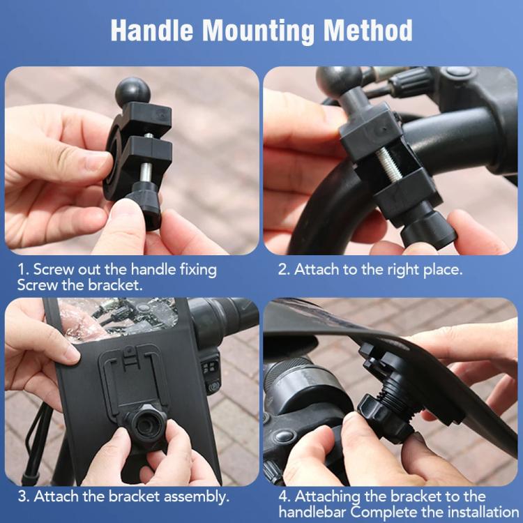 Bicycle Water-resistant Phone Bag Mount Stand 360 Degree Rotation Motorcycle Bike Cellphone Holder, Spec: Handlebar Model