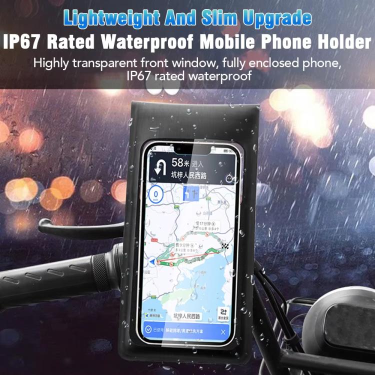 Bicycle Water-resistant Phone Bag Mount Stand 360 Degree Rotation Motorcycle Bike Cellphone Holder, Spec: Handlebar Model