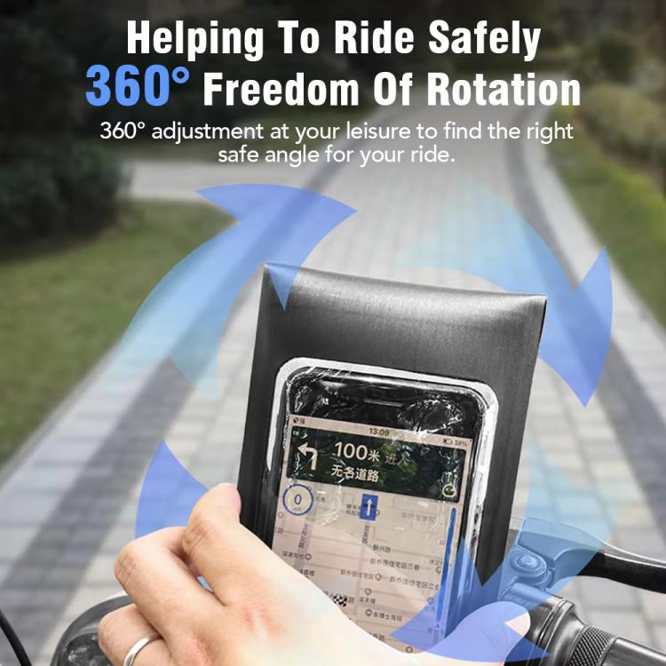Bicycle Water-resistant Phone Bag Mount Stand 360 Degree Rotation Motorcycle Bike Cellphone Holder, Spec: Handlebar Model
