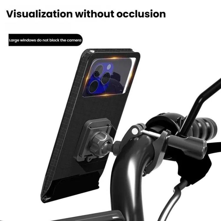 Bicycle Holder Water-resistant Pouch Bag Bike Motorcycle Handlebar Mirror Phone Stand Mount, Size: L