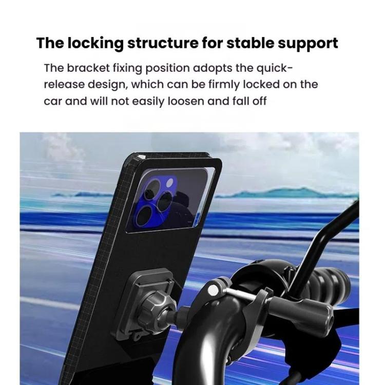 Bicycle Holder Water-resistant Pouch Bag Bike Motorcycle Handlebar Mirror Phone Stand Mount, Size: L