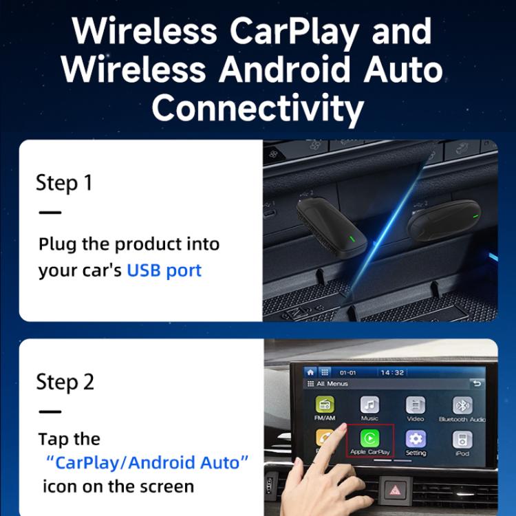 Original Carplay Wired To Wireless Box Adapter Car Connect Android Box, Model: MINI SE X1AIR Black
