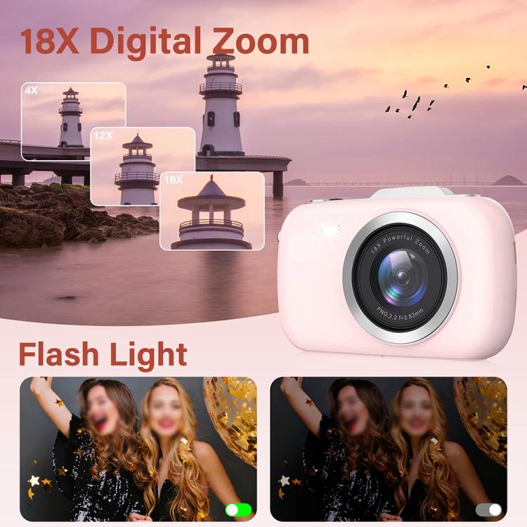 G7-A 2.8-inch 18X Digital Zoom 4K HD Beauty Digital Camera(White)