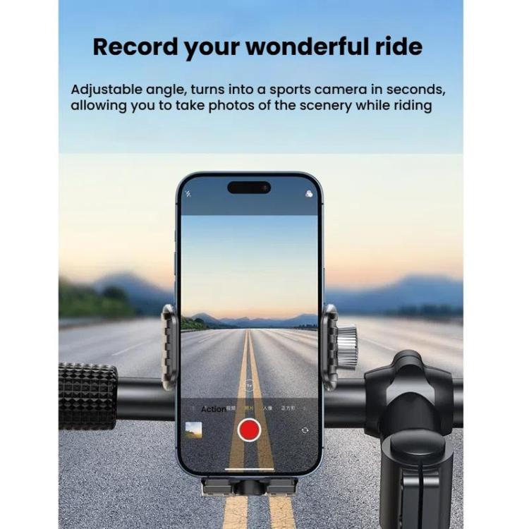 Bicycle Motorcycle Shock Absorption Mobile Phone Holder Gravity Navigation Mount(Red)