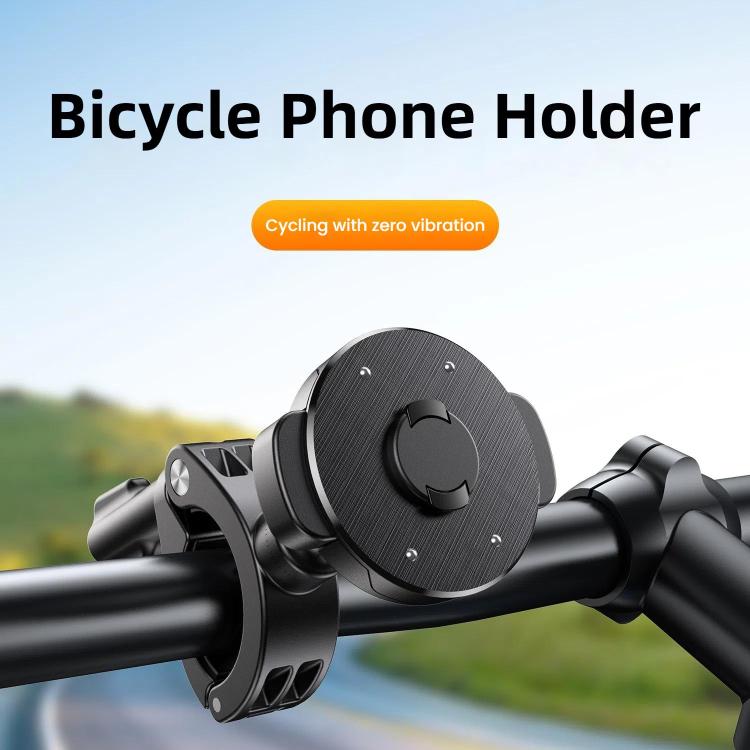 Bicycle Motorcycle Snap-On Mobile Phone Holder With Magnetic Ring(QL-10 Black)