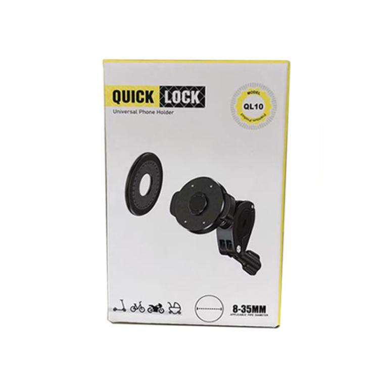 Bicycle Motorcycle Snap-On Mobile Phone Holder With Magnetic Ring(QL-10 Black)