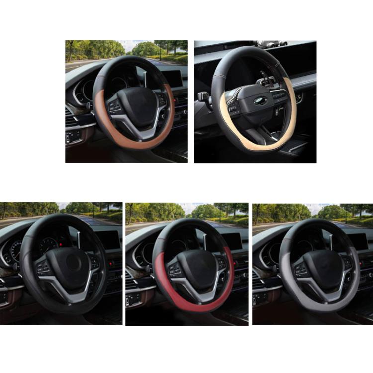 38cm Cars Universal Microfiber Steering Wheel Cover(Coffee)