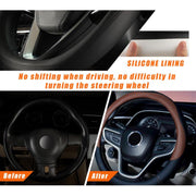38cm Cars Universal Microfiber Steering Wheel Cover(Black)