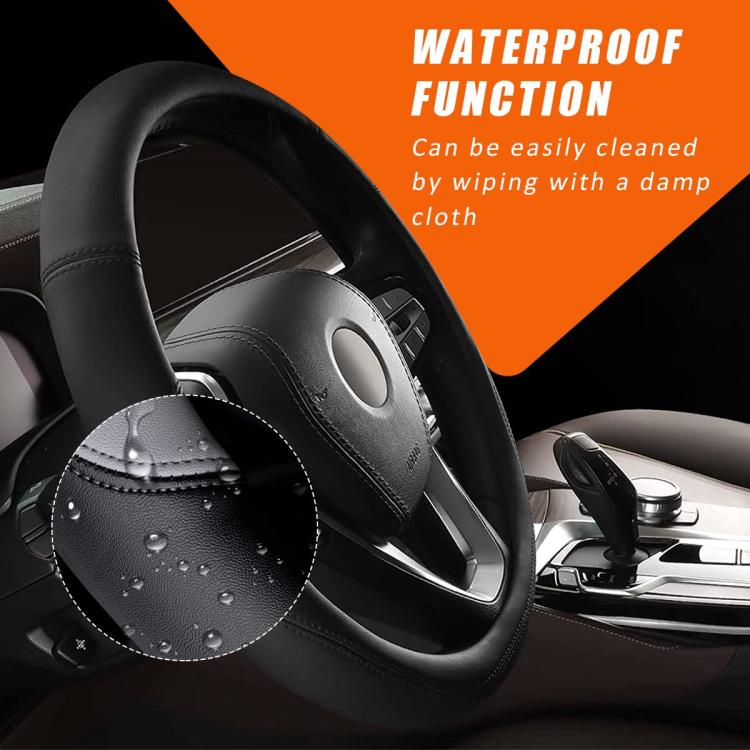 38cm Cars Universal Microfiber Steering Wheel Cover(Coffee)