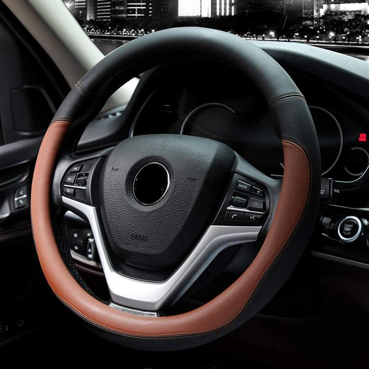 38cm Cars Universal Microfiber Steering Wheel Cover(Black)