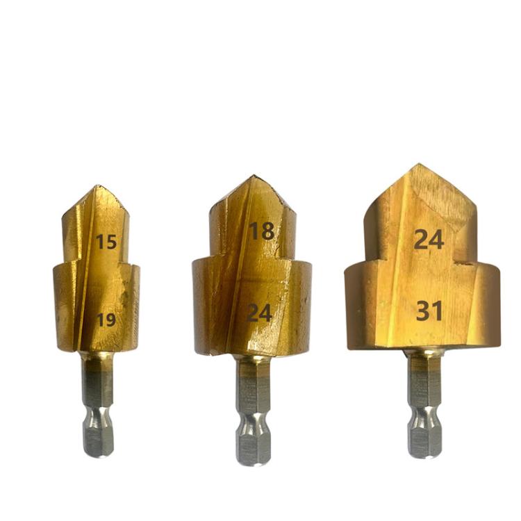 3pcs / Set 20 / 25 / 32 Hexagonal Shank PPR Step Drill Bits Leak Repairing And Connecting Tools