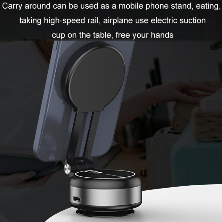 Car Navigation Eectric Vacuum Magnetic Suction Cup Multifunctional Bracket(Black)