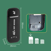 4G Wireless Internet Card LTE Mobile WiFi Car Router(Gray Side Black)