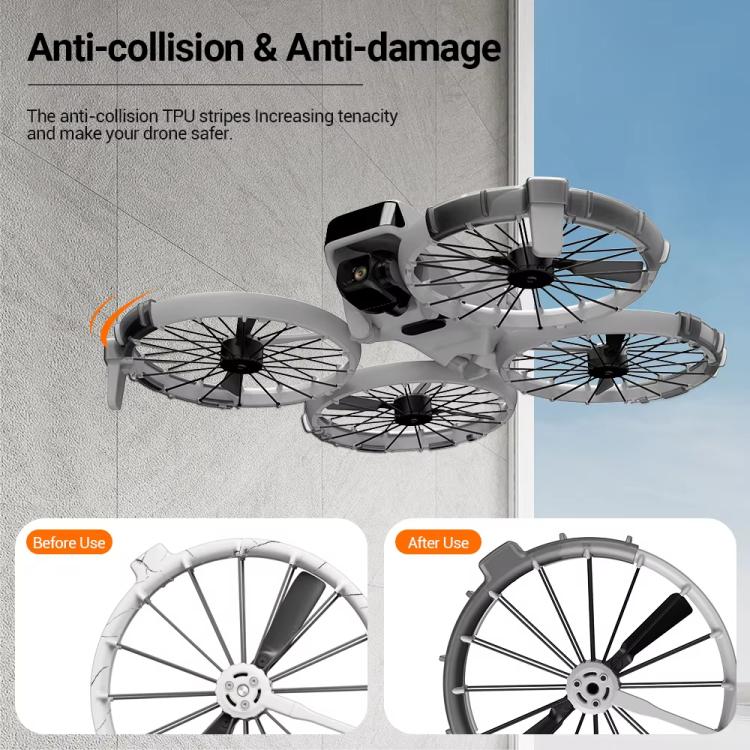 For DJI Flip CYNOVA FL-FZT-CY Paddle Impact Protectors(Translucent Black)