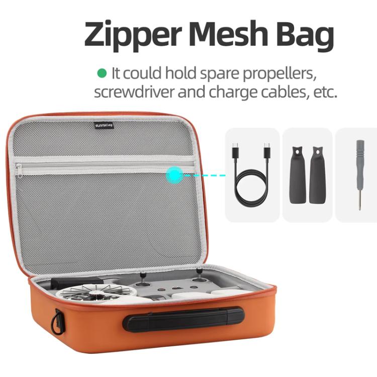 For DJI Flip Sunnylife FP-B958 Storage Bag Vlog Aerial Camera Protective Case Accessory(Orange)